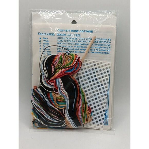 Rose Cottage Curly-Q's 1177  Needlepoint Ornament Magnet Kit NMI NOS House #I-3 - Picture 4 of 6
